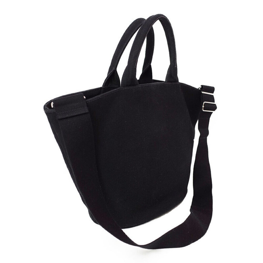 Prada Tote Print Canapa 2way Bag Logo Black Canvas
